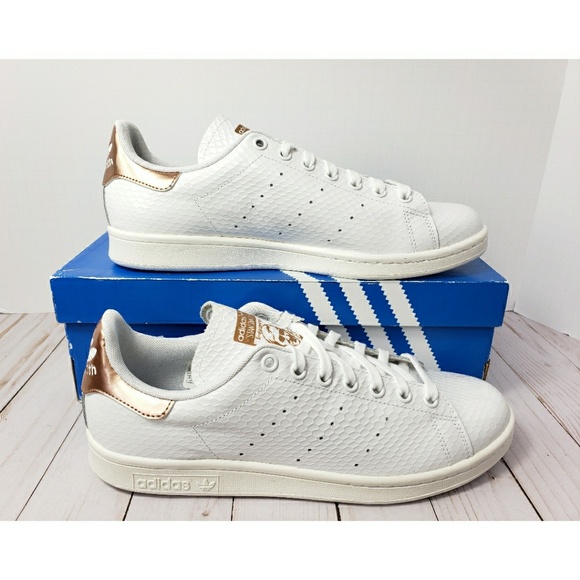 stan smith white copper metallic